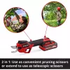 Genėjimo žirklės EINHELL GP-LS 18/28 Li T BL-Solo — belaidės teleskopinės aplenkiminės genėjimo žirklės, 18 V, pjovimo galia 2,8 cm, aliumininis kotas