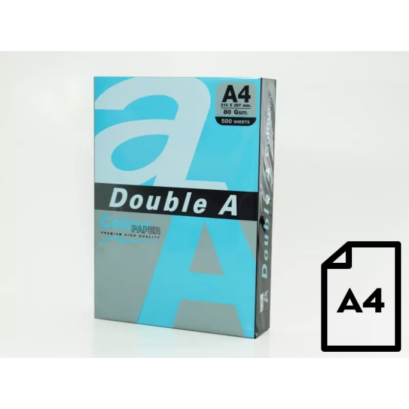 Spalvotas popierius Double A, 80g, A4, 500 lapų, giliai mėlynas