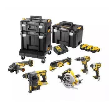DeWalt DCK685P3T 18V belaidis kombinuotas įrankių rinkinys – 3×5.0 Ah akumuliatoriai, DCH273 plaktukas, kampinis šlifuoklis, dėklas