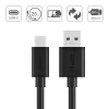 UNITEK USB kabelis USB-A – USB-C 25 cm, Y-C480BK