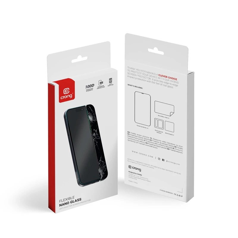 Apsauginis stiklas Crong iPhone 15 CRG-NANO-IP61 9H kietumas nuo įbrėžimų