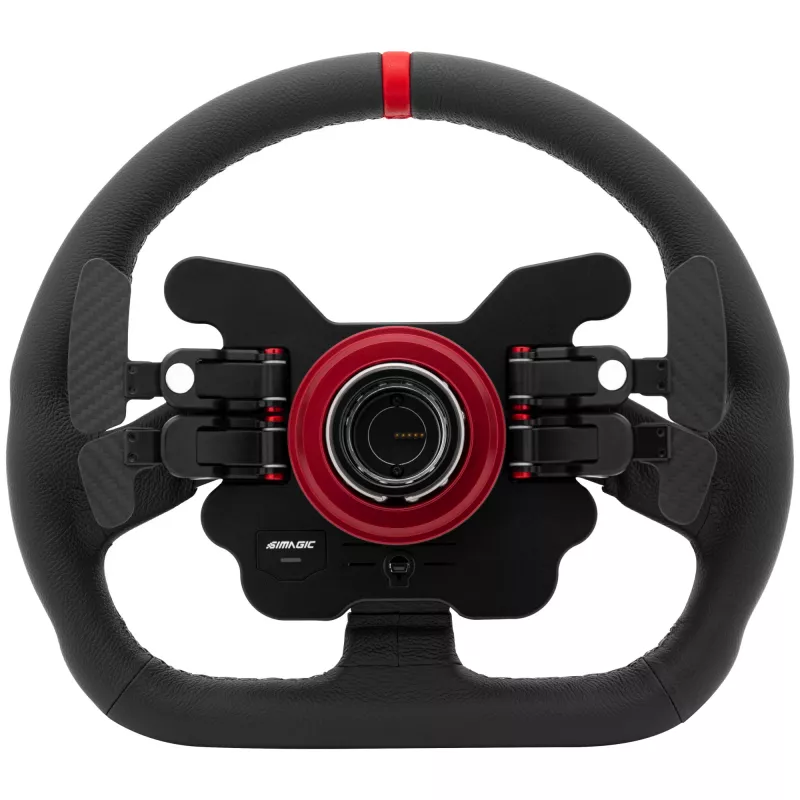 Simracing vairas Simagic GT1-SD Leather, nuimamas vairas sim rigams, odinė rankena, standartinis tvirtinimo išdėstymas