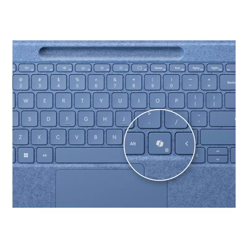 Klaviatūra Microsoft Surface 8YU-00027 – QWERTZ vokiškas išdėstymas, Bluetooth, jutiklinė dalis, mėlyna