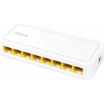 LogiLink tinklo jungiklis – 8 x RJ45 prievadai – Gigabit – plastikinis korpusas – baltas