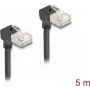 Tinklo kabelis DeLOCK RJ45 Cat.6A S/FTP plonas 90° į viršų 5m juodas