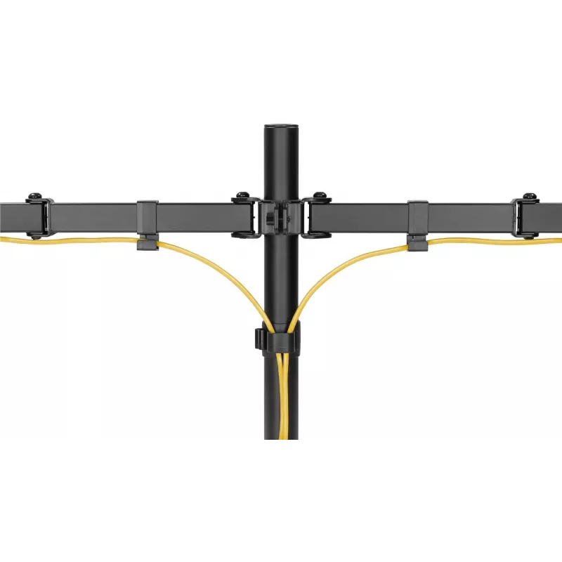 Goobay Monitor Arm Dual Flex – dviguba monitoriaus ranka 17–32 colių ekranams, stalinis laikiklis VESA 75 ir 100 mm, sukimas, pasukimas ir pakreipimas, aukščio reguliavimas, maksimali apkrova