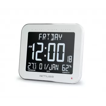 Skaitmeninis sieninis/stalinis laikrodis Muse M-090 WMC – stačiakampis LCD, 220×177.5×24.5 mm, baterija/DC 4,5 V