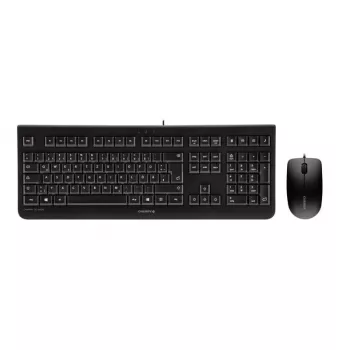Klaviatūra CHERRY DC 2000 su pele, universali USB, QWERTY čekiška, juoda