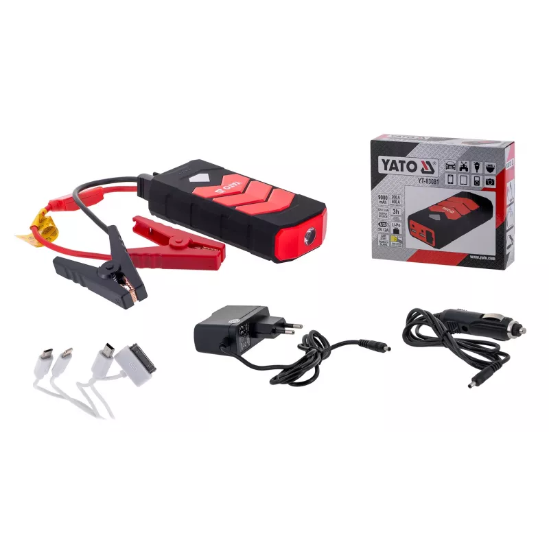Automobilinis užvedimo starteris YATO YT-83081 9000 mAh juoda, oranžinė