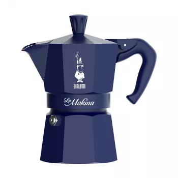 Moka puodas BIALETTI 0005411 rankinis kavos virimo aparatas, viryklei, 0.04 L, mėlynas