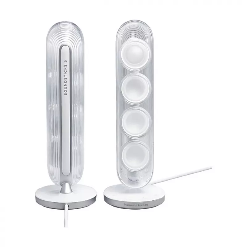 Harman Kardon SoundSticks 5 baltos spalvos garsiakalbių sistema