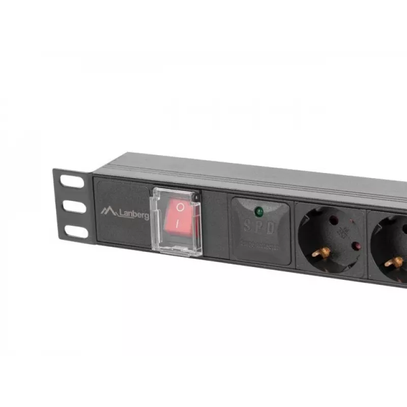 Lanberg PDU-05F-0200-BK maitinimo paskirstymo blokas (PDU) 5 AC lizdai 1U juodas
