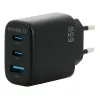 Universalus įkroviklis Mobilis 001364 65W GaN AC/DC, juodas