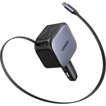 Automobilinis įkroviklis UGREEN Fast 2 prievadai 145W USB-C/USB-A modelis 55910B