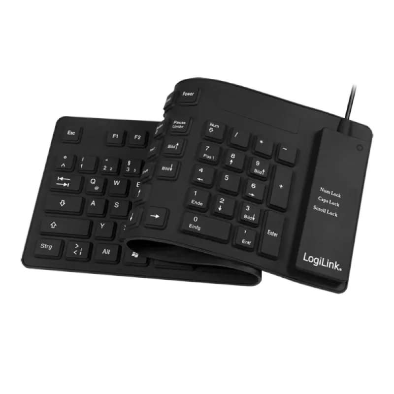 LogiLink ID0019A lanksti USB klaviatūra, QWERTZ, vokiškas išdėstymas, juoda