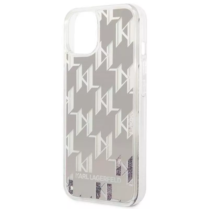 Karl Lagerfeld KLHCP14MLMNMS iPhone 14 Plus 6.7″ kietasis dėklas sidabrinis / sidabrinis Liquid Glitter Monogram