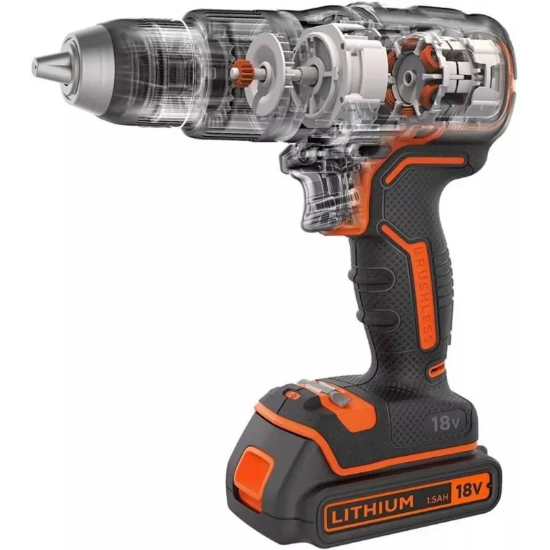 Akumuliatorinis gręžtuvas-suktuvas Black & Decker BCD383D2XK-QW 18 V, 2 Ah x2, 13 mm griebtuvas, oranžinis