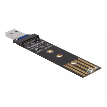 DeLOCK kombinuotas keitiklis M.2 NVMe PCIe arba SATA SSD į USB 3.2 Gen 2, juodas