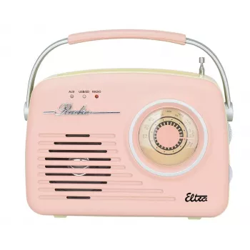Retro stalinis radijas Eltra LUIZA RETRO SP-11 su MP3, USB ir SD kortele, rožinis