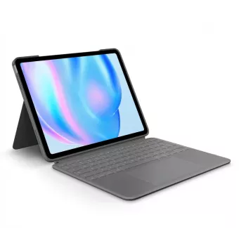Logitech Combo Touch klaviatūros dėklas QWERTY US International pilka su valdymo kilimėliu