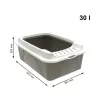 Uždaras kačių tualetas rotho Bonnie Eco Cappuccino 30 L, plastikinis padėklas su dangčiu, 572×393×209 mm