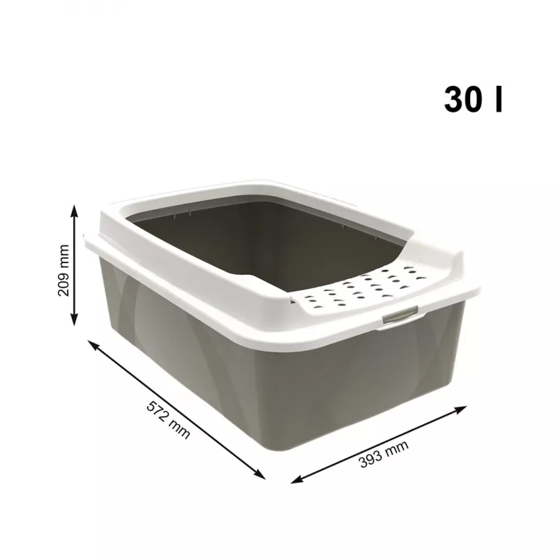 Uždaras kačių tualetas rotho Bonnie Eco Cappuccino 30 L, plastikinis padėklas su dangčiu, 572×393×209 mm