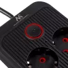 Maitinimo blokas MACLEAN MCE389 B — 6 lizdai, 4×USB-A + 1×USB-C, 110–240V, 2.1A, 2500W, 1.5 m laidas, juodas