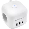 Power Cube QOLTEC 52547 maitinimo blokas 3×AC lizdai, 2×USB-A, 1×USB-C PD 20W