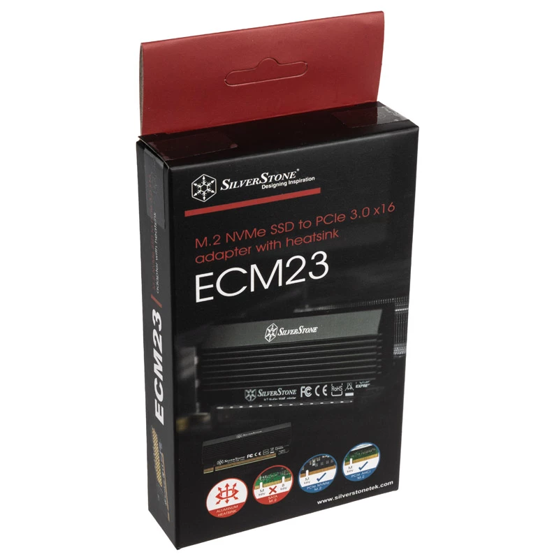M.2 NVMe / SATA SSD adapteris į PCIe x4 su aušintuvu SILVERSTONE SST-ECM23