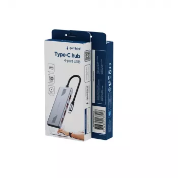 USB šakotuvas GEMBIRD UHB-CM-U310-A4-01 — 4 prievadų šakotuvas: 1×USB 3.1 + 3×USB 2.0, juodos spalvos