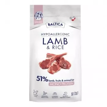BALTICA Nutraceutic Hipoaplergiškas M ėriena su ryžiais - sausas šunų maistas - 3kg