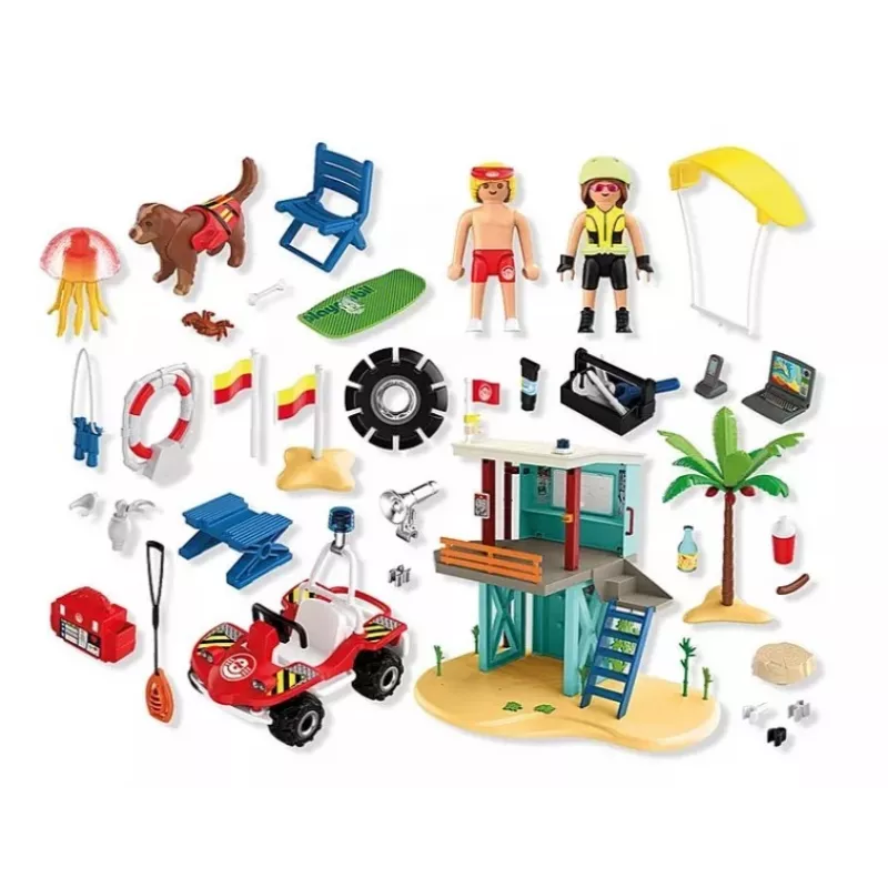 Žaidimų rinkinys PLAYMOBIL Gelbėjimo bokštas ir paplūdimio buggy 71903 – bokštas su buggy