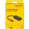 DeLOCK 66045 USB 5 Gbps Type-A jungtis į 2.5 Gigabit LAN RJ45 adapteris, juodas