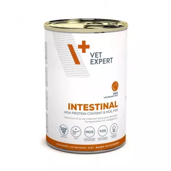 Šlapias šunų ėdalas VETEXPERT Veterinary Diet Intestinal 400 g, paukštiena, be grūdų, atsigavimui po virškinimo trakto operacijos