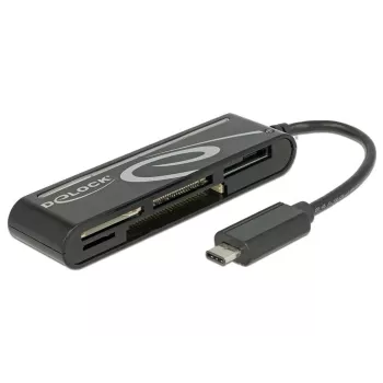 DeLOCK USB 2.0 kortelių skaitytuvas USB Type-C kištukas 5 lizdai – Visų formatų kortelių skaitytuvas – USB-C (91739)
