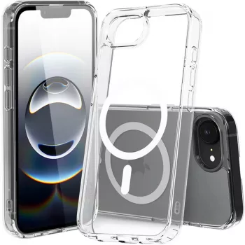 Nevox StyleShell SHOCKFlex dėklas, skirtas iPhone 16e/17e, suderinamas su MagSafe, permatomas