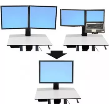 Ergotron WorkFit-C konvertavimo rinkinys iš dvigubo į vieną HD monitorių - tvirtinimo komponentas (konverterio rinkinys) LCD ekranui - ekrano dydis: 76,2 cm (30 inch) - tvirtinimo sąsaja: 100 x 100 mm