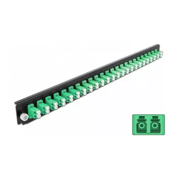 Priekinis skydelis Splice Box DeLOCK 19 colių 24 prievadų LC Duplex žalias