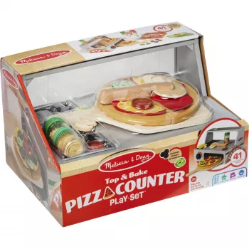 Žaidimų virtuvės aksesuaras Spin Master Melissa & Doug Top & Bake Pizza Counter, apsimestinis picos gaminimo rinkinys
