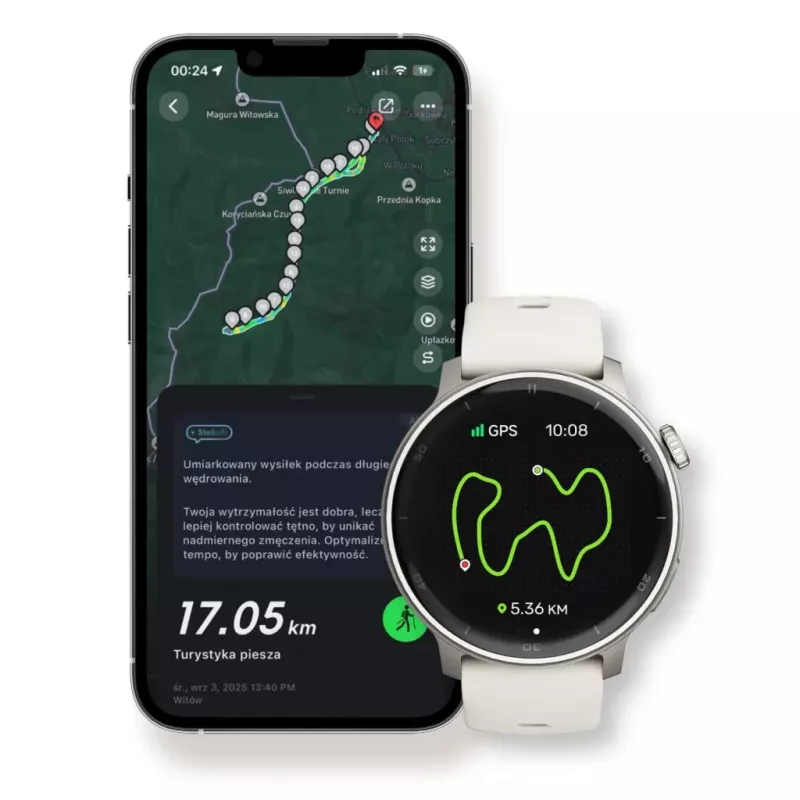 Išmanusis laikrodis Stelio Activ GPS 46mm sidabrinis STSWA101SR, GPS, 46 mm korpusas