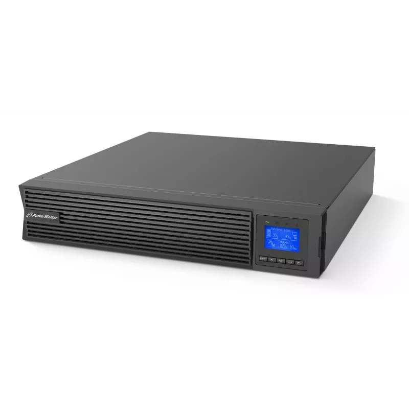 Nepertraukiamo maitinimo šaltinis PowerWalker VFI 1000 ICR IoT, Online dvigubo keitimo, 1 kVA / 1000 W, 8x C13 lizdai, LCD, stelažas/bokštas 2U, juoda