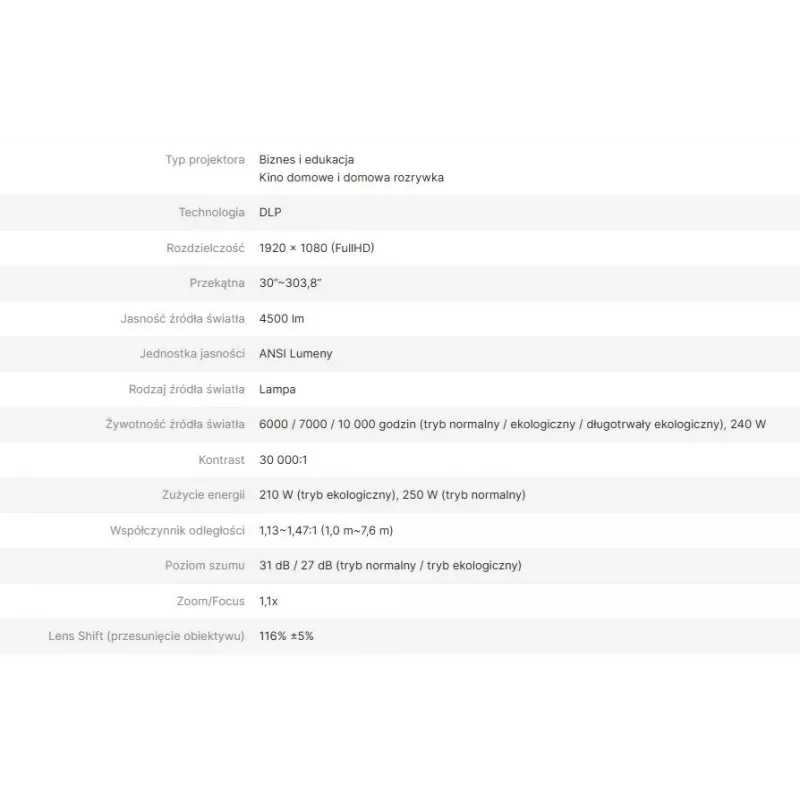 VIVITEK PROJEKTORIUS DH382 - DLP - 1080p - 4500 liumenų - WUXGA
