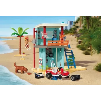 Žaidimų rinkinys PLAYMOBIL Gelbėjimo bokštas ir paplūdimio buggy 71903 – bokštas su buggy