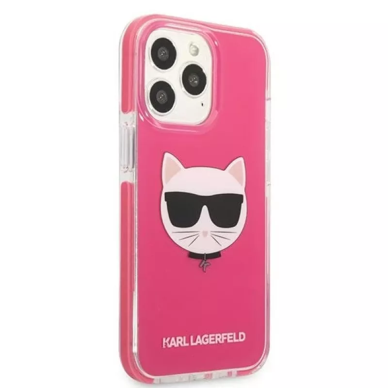 Karl Lagerfeld KLHCP13XTPECPI kietas dėklas iPhone 13 Pro Max 6,7 inch Fuchsia/FUSCHIA Choupette Head