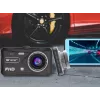 Automobilinis vaizdo registratorius TRACER 4TS Full HD dviejų kamerų, 2 MP priekinė, 0.4 MP salono, 140°/60° kampai, 4 colių IPS ekranas, 150 mAh baterija, aliumininis korpusas, parkavimo pagalba