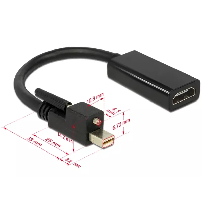 Vaizdo kabelio adapteris DeLOCK 62640 Mini DisplayPort į HDMI 0,25 m juodas