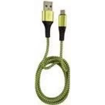 LC-Power USB-A į Micro-USB laidas 1m juodas/žalias (LC-C-USB-MICRO-1M-7)