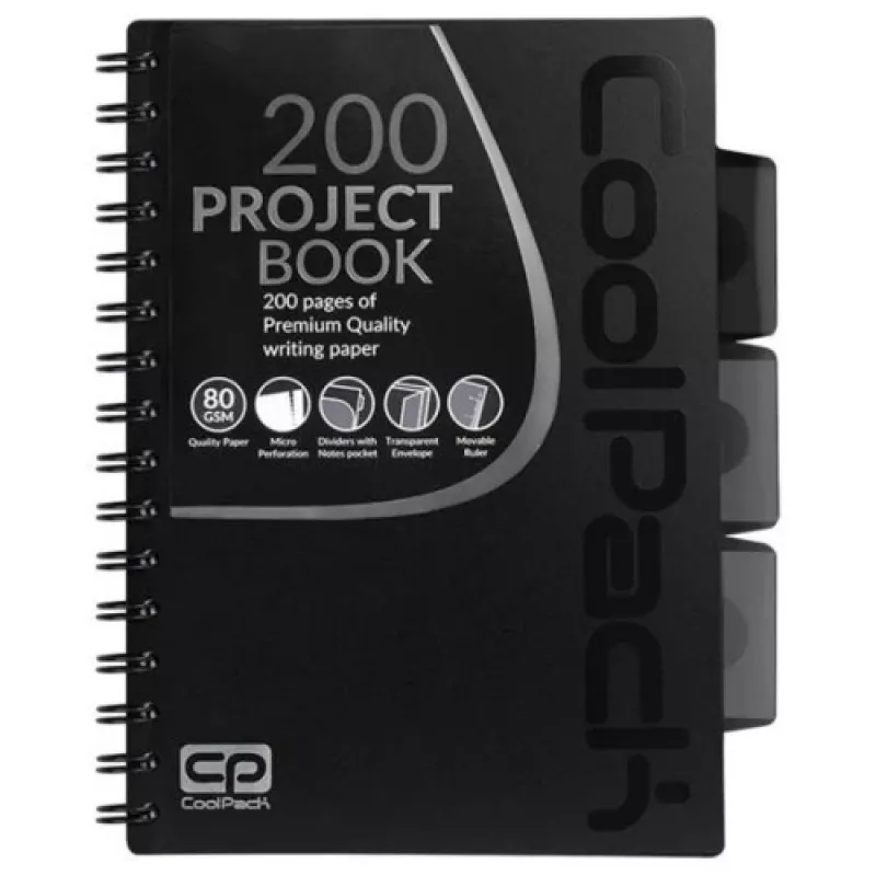 Užrašinė spiralinė A5 Coolpack Black