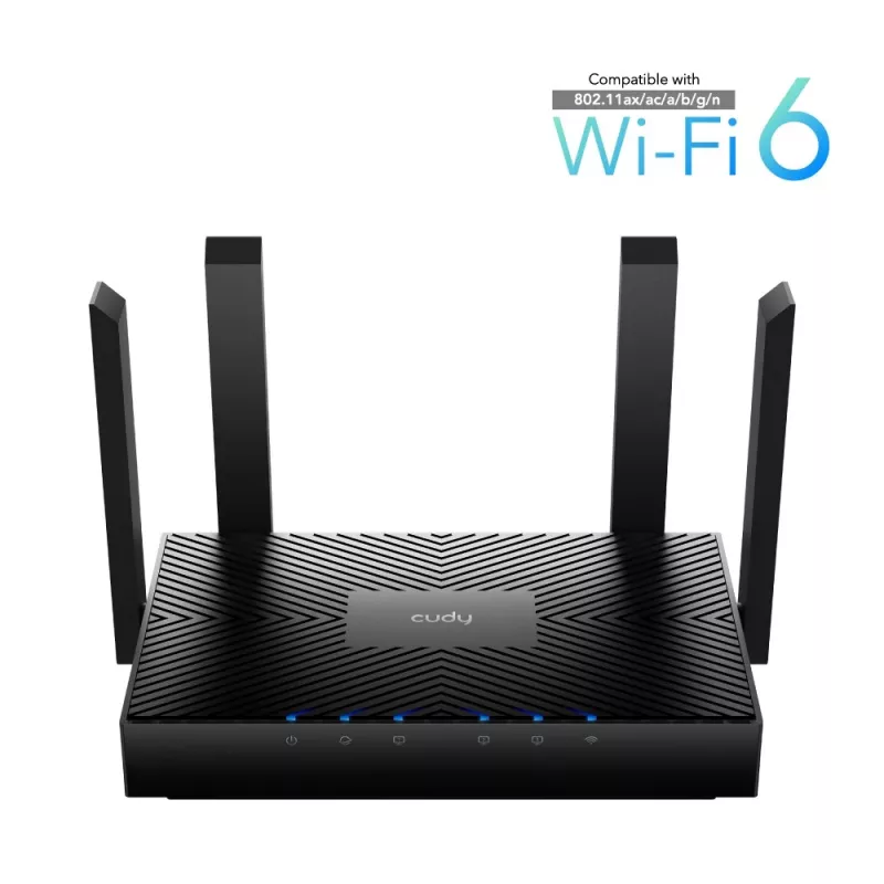 Cudy WR3000 belaidis maršrutizatorius Gigabit Ethernet dviejų juostų (2,4 GHz / 5 GHz) Juodas