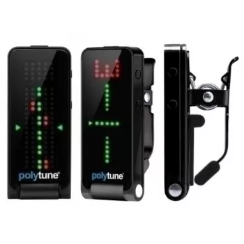 Clip-on derintuvas TC Electronic PolyTune Clip Black – kompaktiškas chromatinis ir polifoninis segtuvinis derintuvas